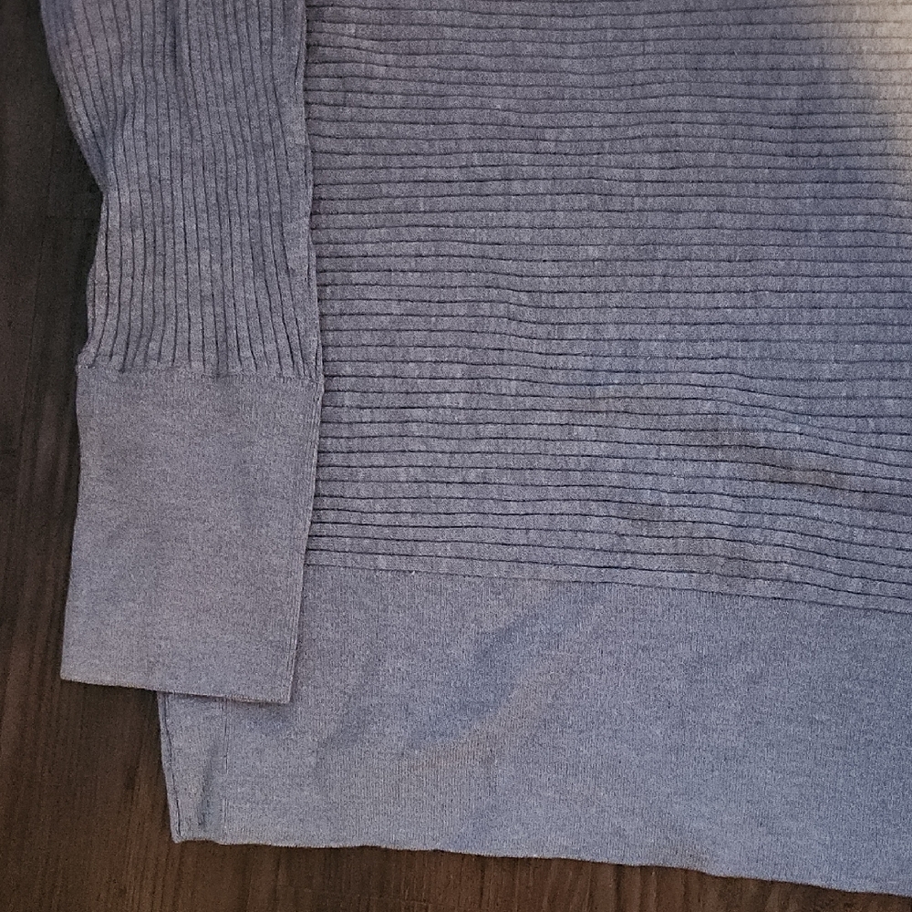 NEW EILEEN FISHER Extra Fine Merino Wool Rib Detail Bateau Neck Tunic sz MEDIUM - Picture 5 of 6
